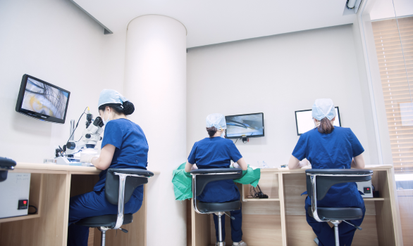 Digital microscope hair follicle separation