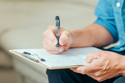 Fill out a questionnaire and consult with a doctor